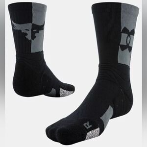 Under Armour UA Project Rock Playmaker Gym Socks Training Black Grey Size L New